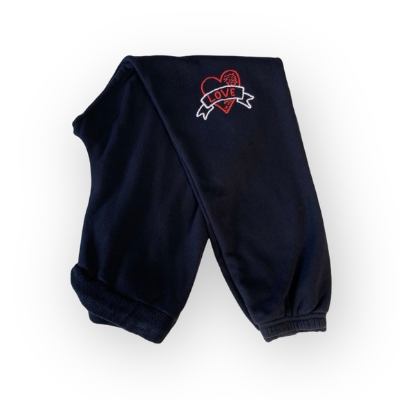 Rare: Lauren Moshi ☻︎ Gia Love Hate Tattoo Style Embroidery Sweatpants ☻︎ Black - Picture 14 of 17